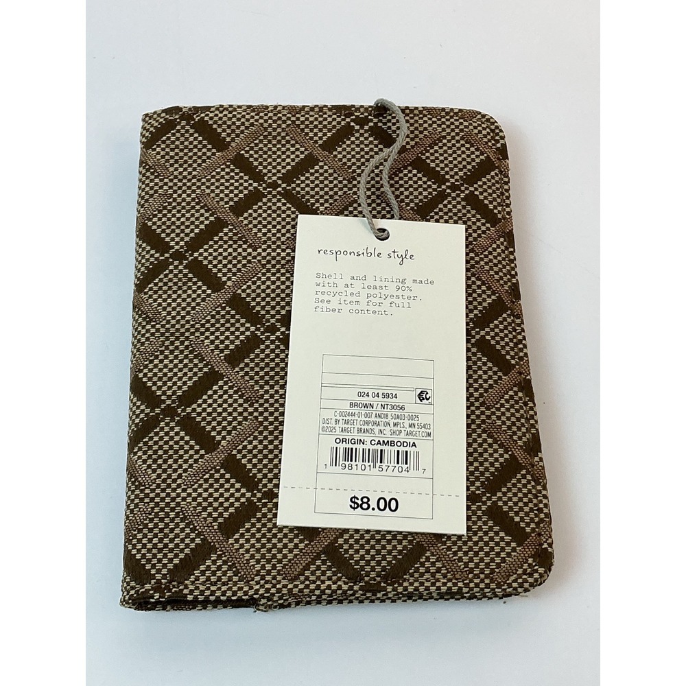 A New Day Brown Wallet with Diamond Weave - Card Holder Responsible Style